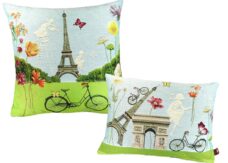 Paris fleuri, tour Eiffel, coussin