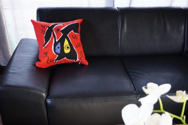 coussin Miro - rouge - Femme, oiseaux