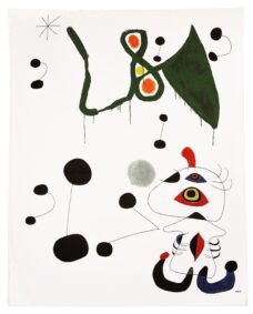 Femme et oiseau dans la nuit, Mirò